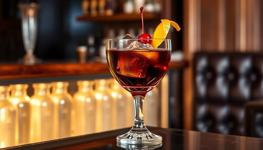 Black Manhattan cocktail