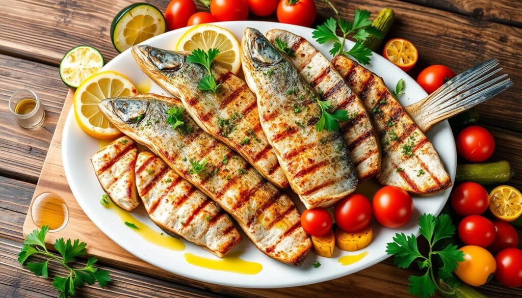 Mediterranean fish and vegetables