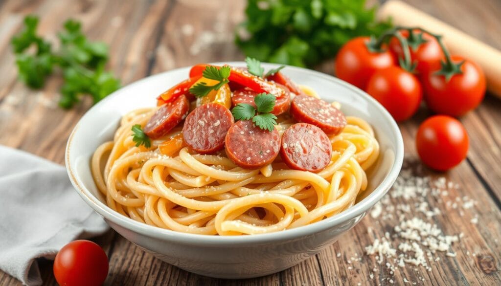 delicious kielbasa pasta