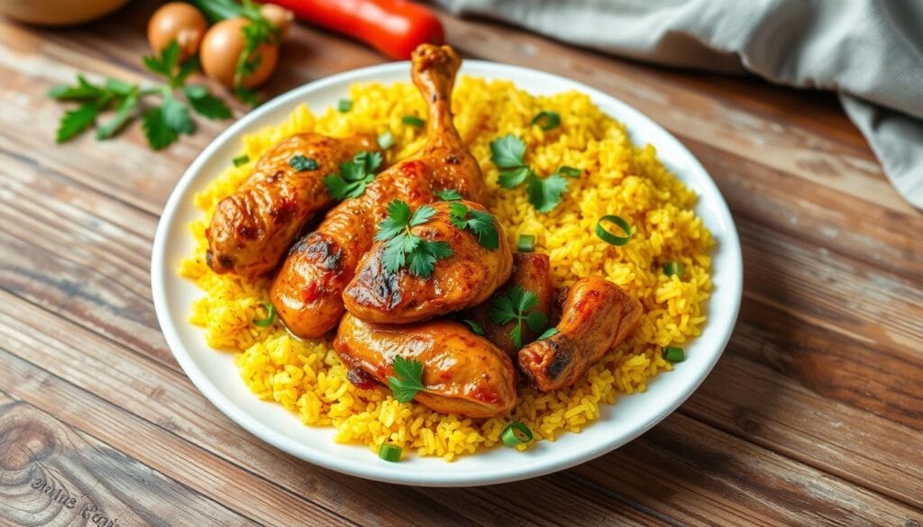 flavorful chicken and yellow rice