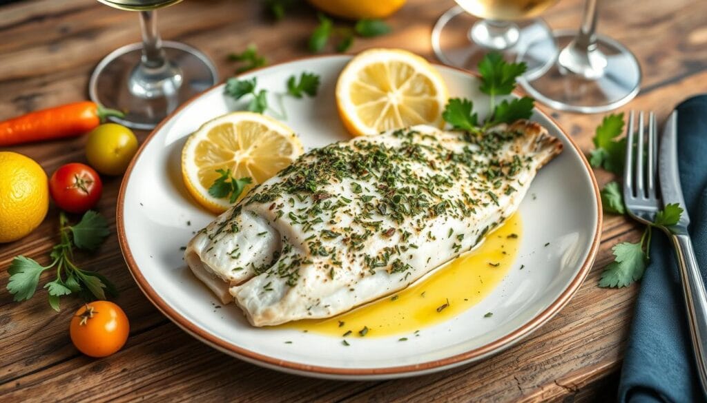 herb-crusted branzino fillet recipe