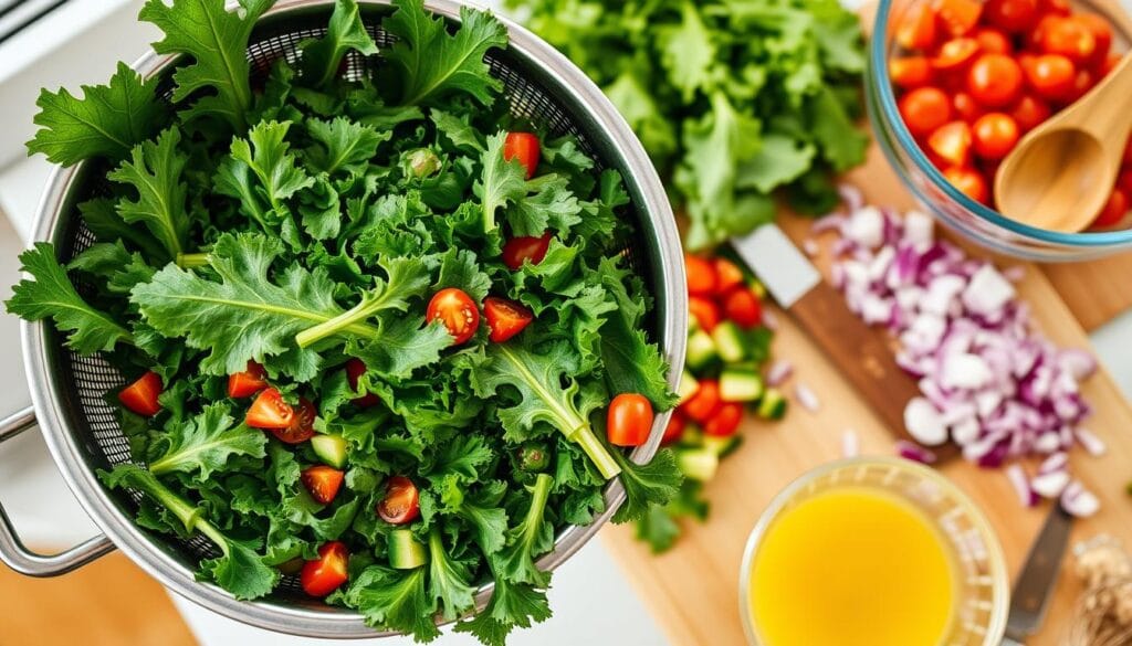 kale salad preparation