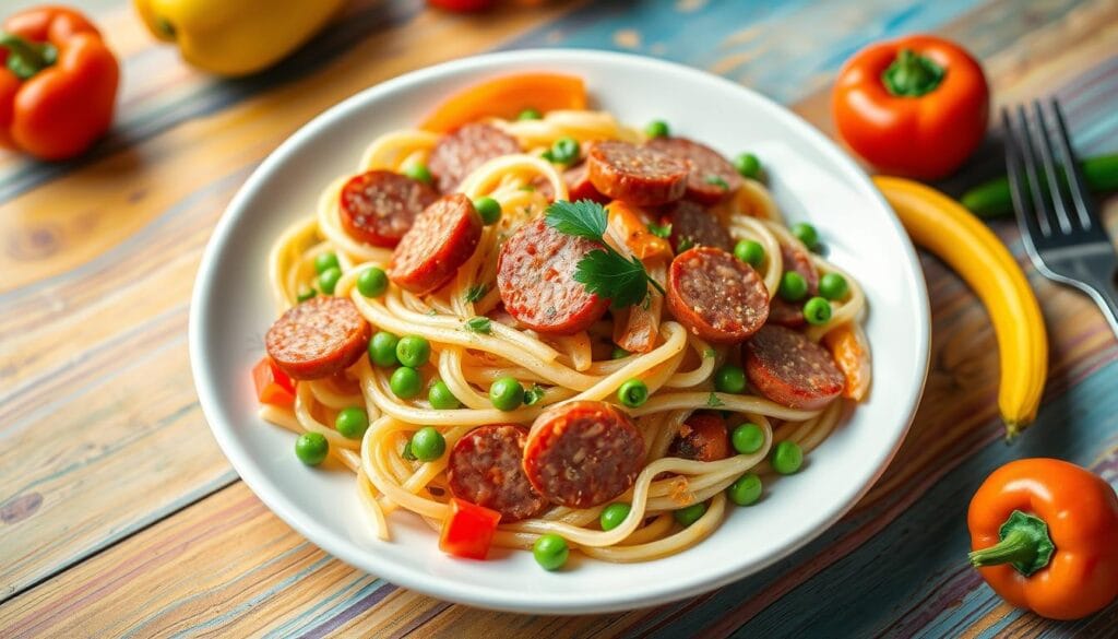 kid-friendly kielbasa pasta