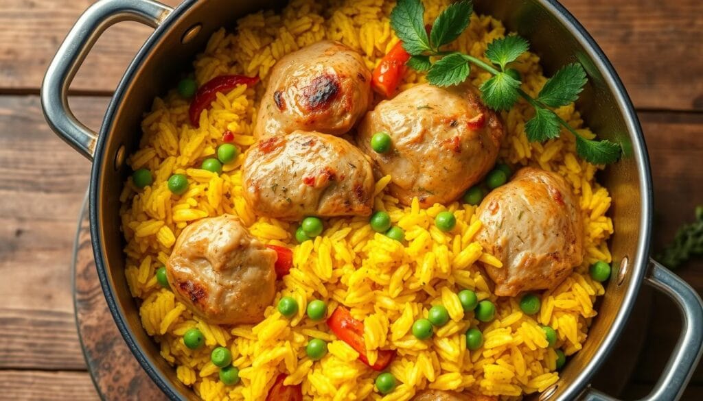 one-pot chicken and yellow rice