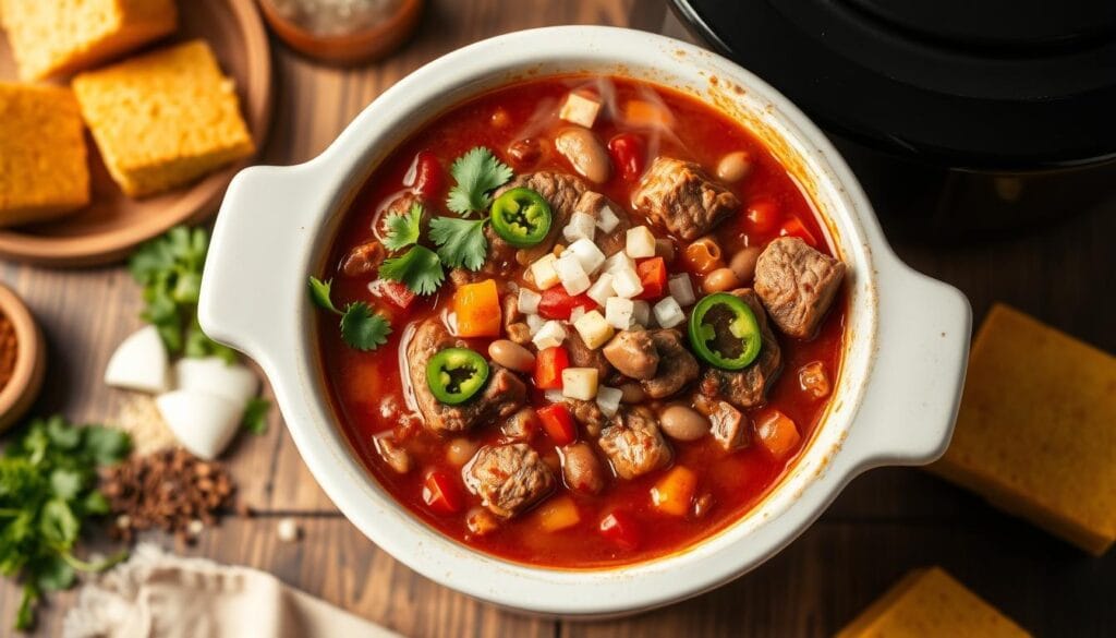 slow cooker steak chili