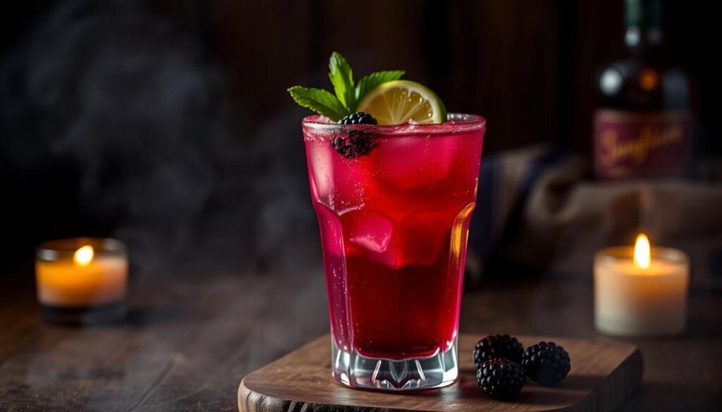 smoky mezcal blackberry margarita