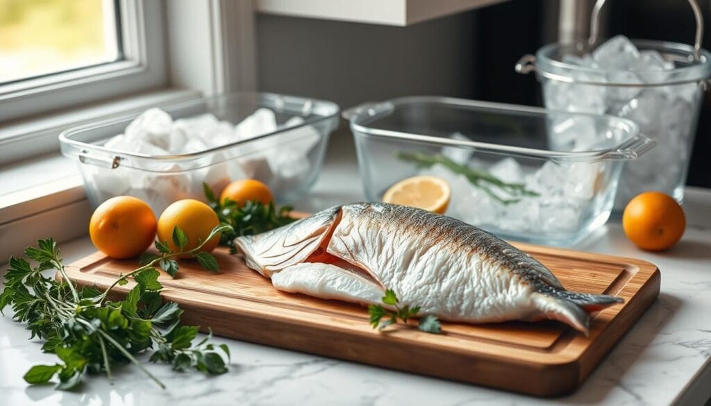 storing branzino