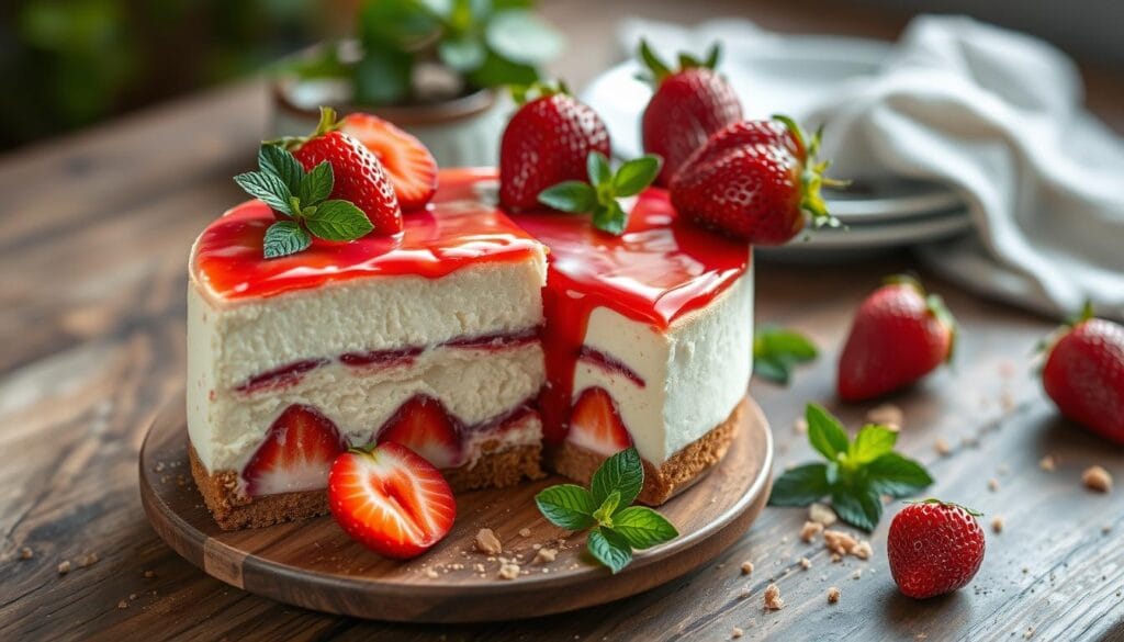 strawberry cheesecake cake recipe