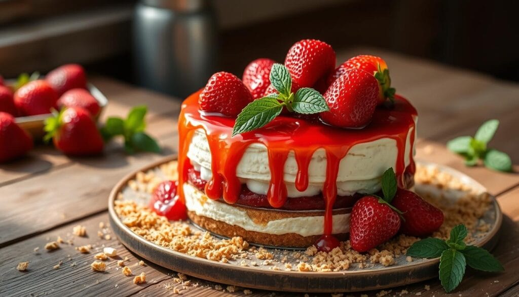 strawberry cheesecake cake recipe