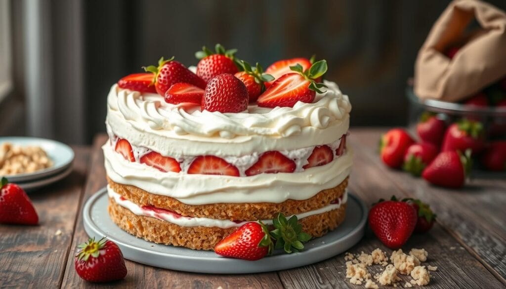 strawberry cheesecake cake recipe