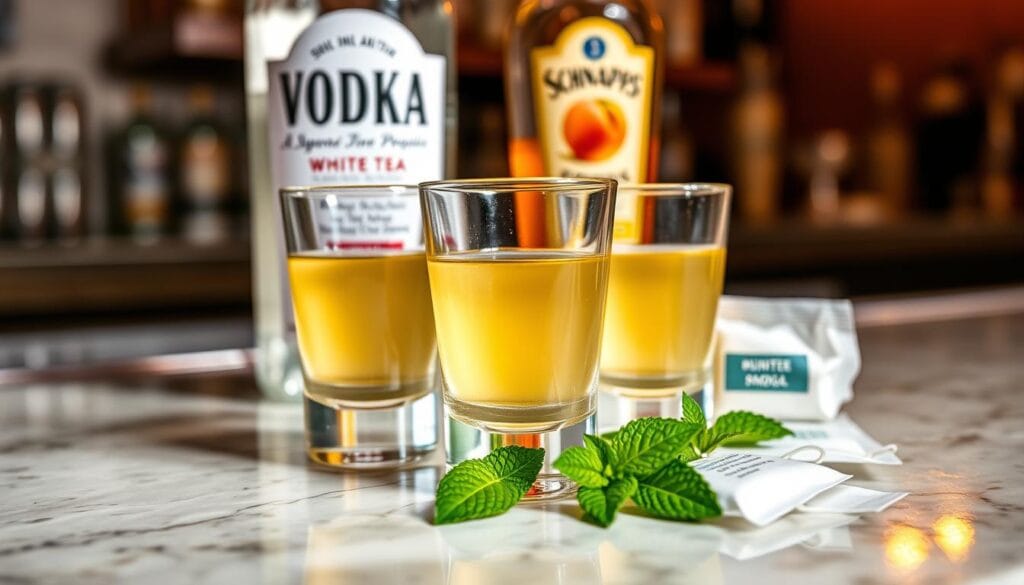 white tea shot mixology